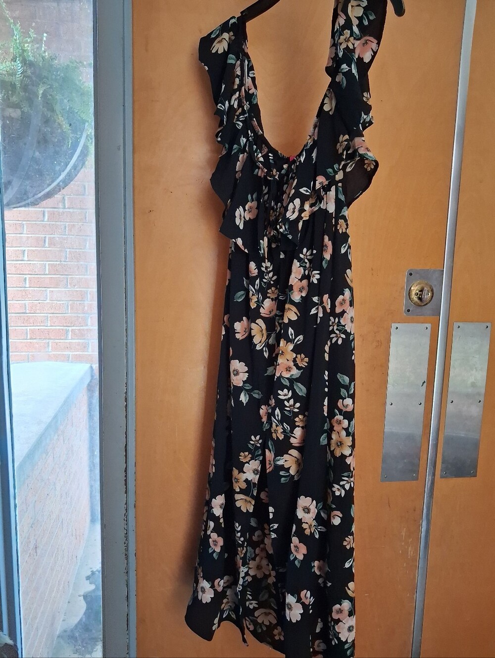V.V.&S. Black Floral Ruffle Maxi Dress - Women Size Small